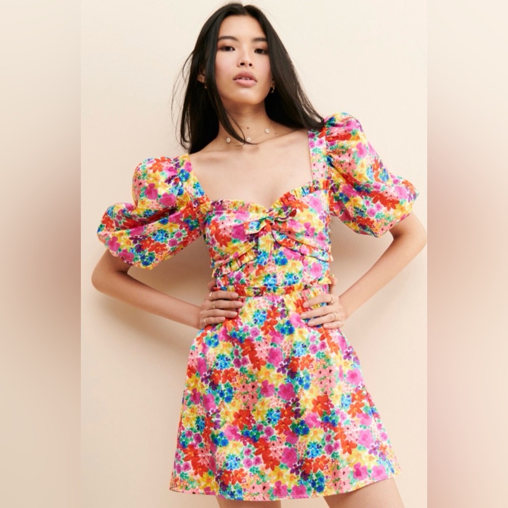 For Love And Lemons Merrill Puff Sleeve Mini Dress